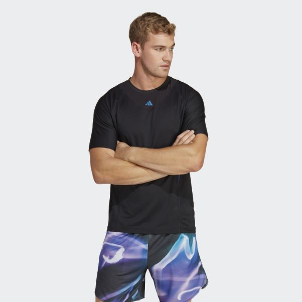 Heat.rdy Hiit T-shirt D'entraînement Surélevé Noir Adidas
