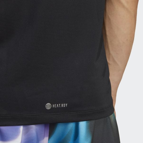Heat.rdy Hiit T-shirt D'entraînement Surélevé Noir Adidas