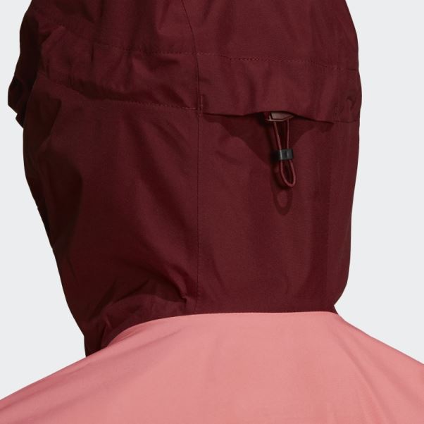 Veste De Pluie Adidas Terrex Gore-tex Paclite Rouge Acide
