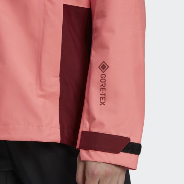 Veste De Pluie Adidas Terrex Gore-tex Paclite Rouge Acide