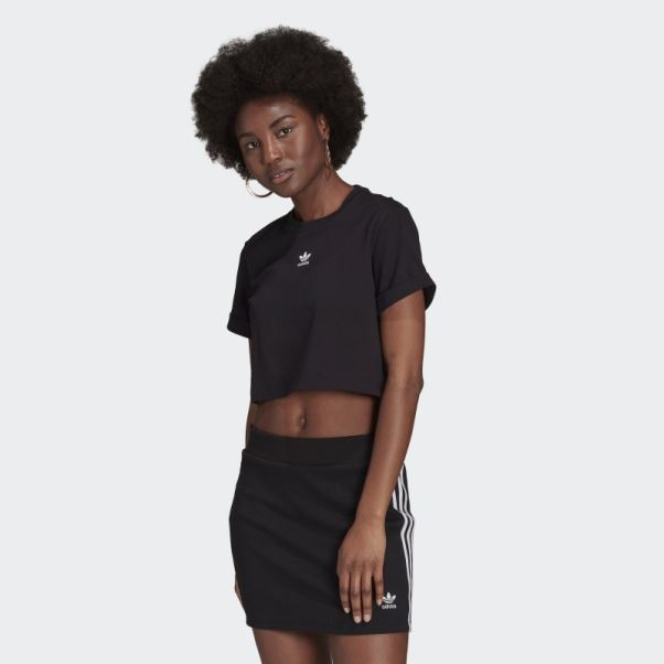 T-shirt Court Adidas Adicolor Essentials Noir