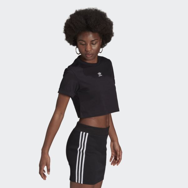 T-shirt Court Adidas Adicolor Essentials Noir