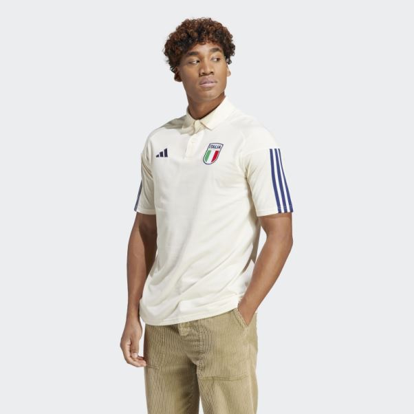 Italy Tiro 23 Polo En Coton Adidas Blanc