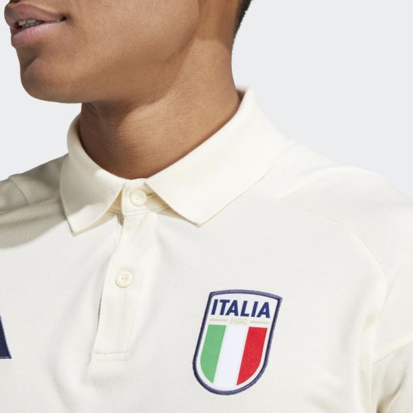 Italy Tiro 23 Polo En Coton Adidas Blanc