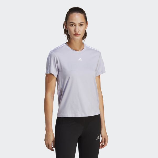 Aeroready Train Essentials T-shirt à 3 Bandes Argent Aube Adidas