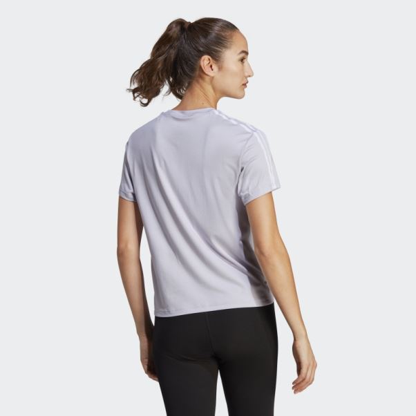 Aeroready Train Essentials T-shirt à 3 Bandes Argent Aube Adidas