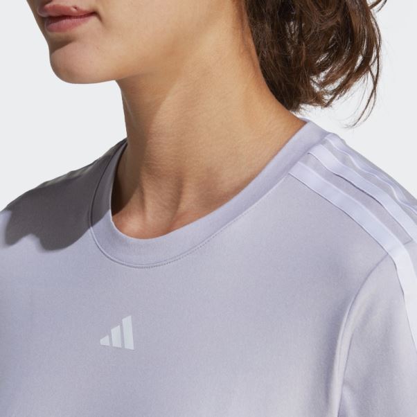 Aeroready Train Essentials T-shirt à 3 Bandes Argent Aube Adidas