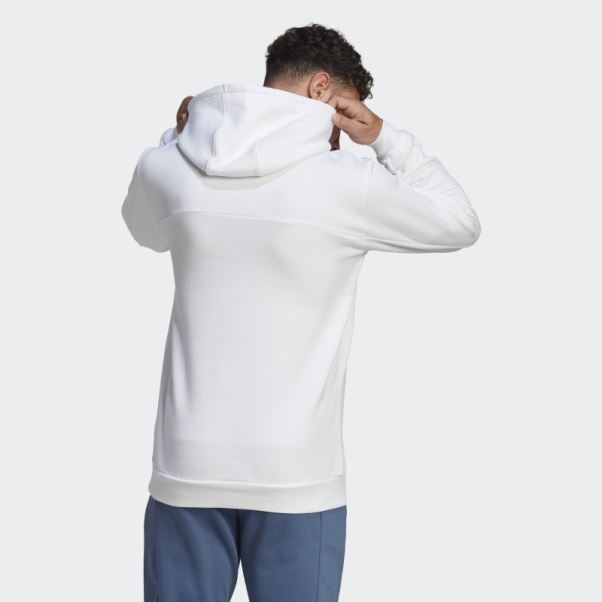 Adidas Stadium Fleece Badge Of Sport Sweat à Capuche Blanc
