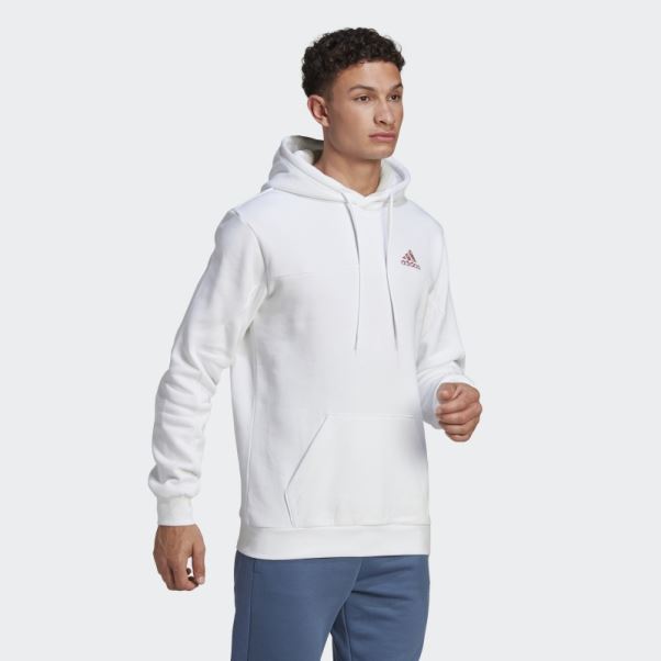 Adidas Stadium Fleece Badge Of Sport Sweat à Capuche Blanc