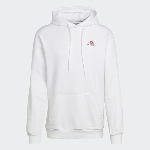 Adidas Stadium Fleece Badge Of Sport Sweat à Capuche Blanc