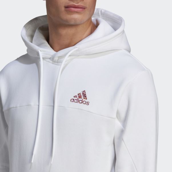 Adidas Stadium Fleece Badge Of Sport Sweat à Capuche Blanc
