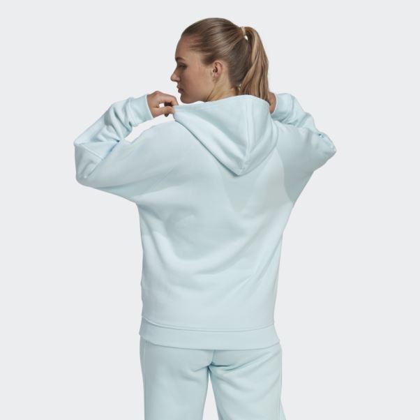 Tout Szn Polaire Boyfriend Sweat à Capuche Bleu Adidas