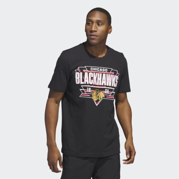 Tee Shirt Meneur De Jeu Blackhawks Adidas Noir