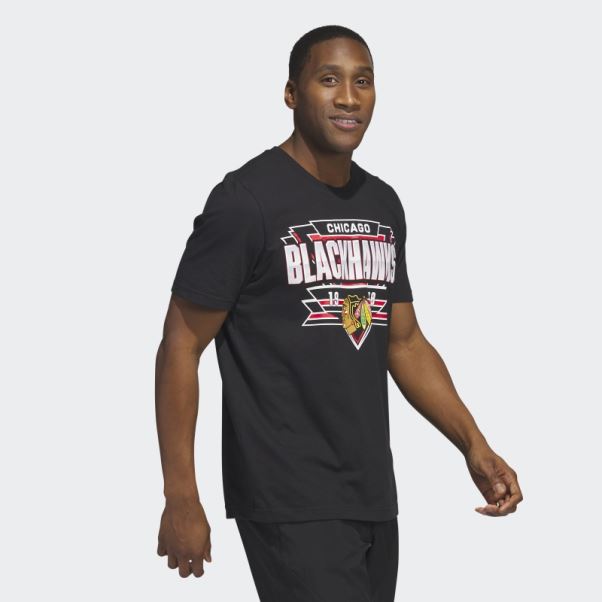 Tee Shirt Meneur De Jeu Blackhawks Adidas Noir