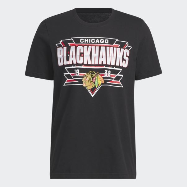 Tee Shirt Meneur De Jeu Blackhawks Adidas Noir