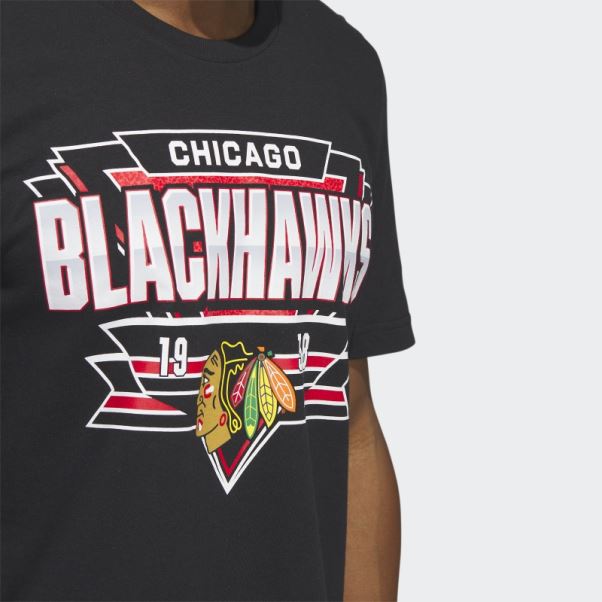 Tee Shirt Meneur De Jeu Blackhawks Adidas Noir