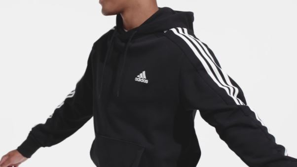 Sweat à Capuche Essentials French Terry 3-stripes Noir Adidas