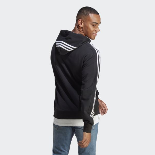 Sweat à Capuche Essentials French Terry 3-stripes Noir Adidas