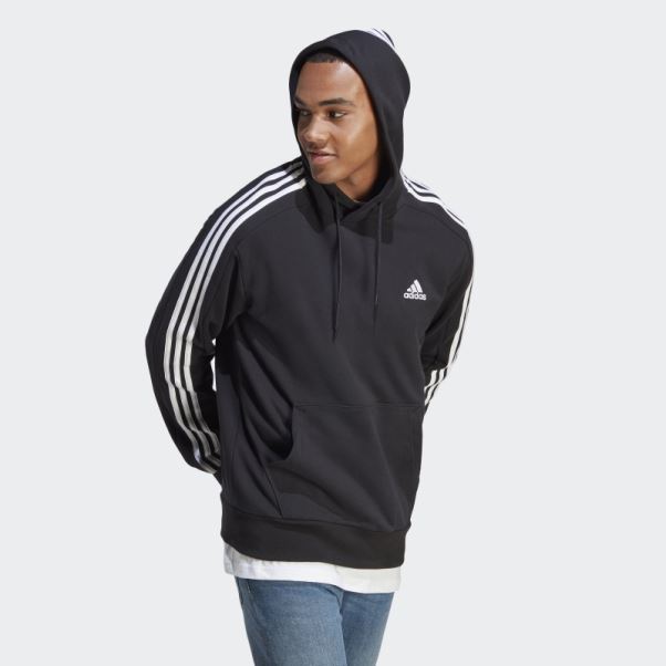 Sweat à Capuche Essentials French Terry 3-stripes Noir Adidas