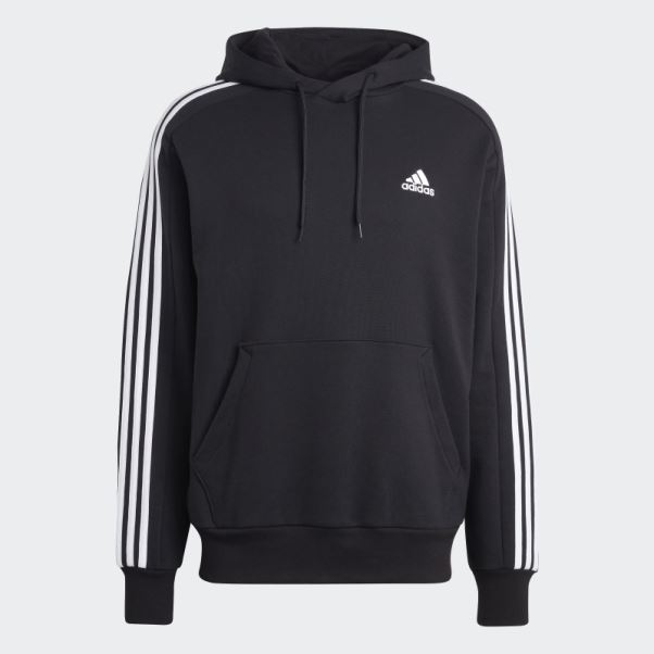 Sweat à Capuche Essentials French Terry 3-stripes Noir Adidas