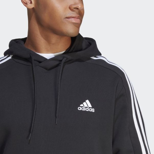 Sweat à Capuche Essentials French Terry 3-stripes Noir Adidas