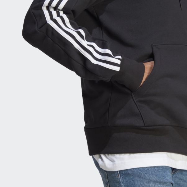 Sweat à Capuche Essentials French Terry 3-stripes Noir Adidas