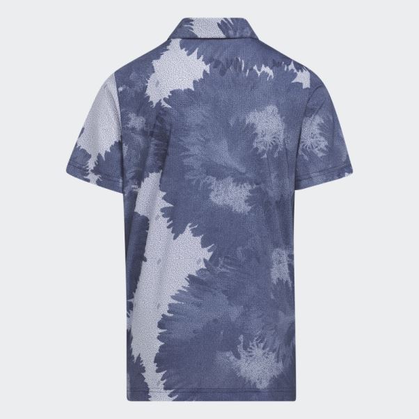 Polo En Maille à Fleurs Adidas Bleu Marine