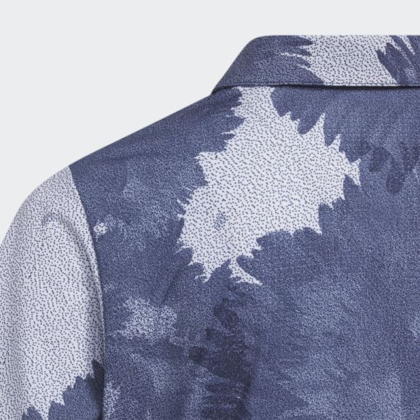 Polo En Maille à Fleurs Adidas Bleu Marine