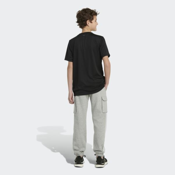 Adidas Pantalon De Jogging Cargo Fleece 3 Bandes Gris Moyen