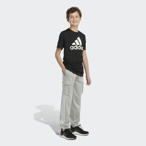 Adidas Pantalon De Jogging Cargo Fleece 3 Bandes Gris Moyen
