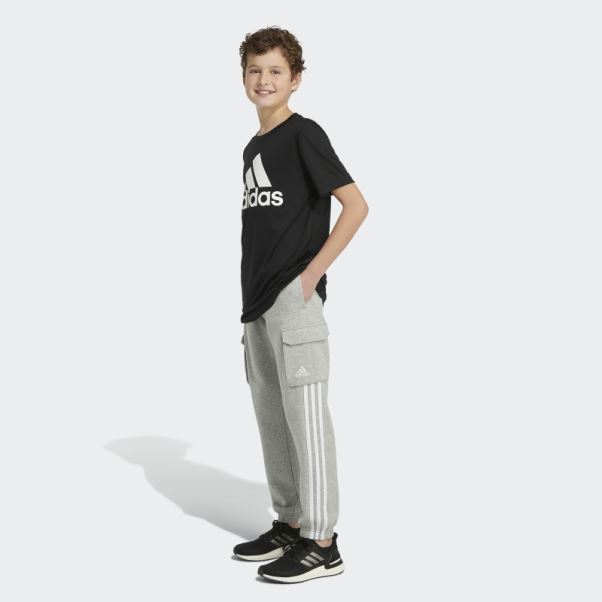 Adidas Pantalon De Jogging Cargo Fleece 3 Bandes Gris Moyen