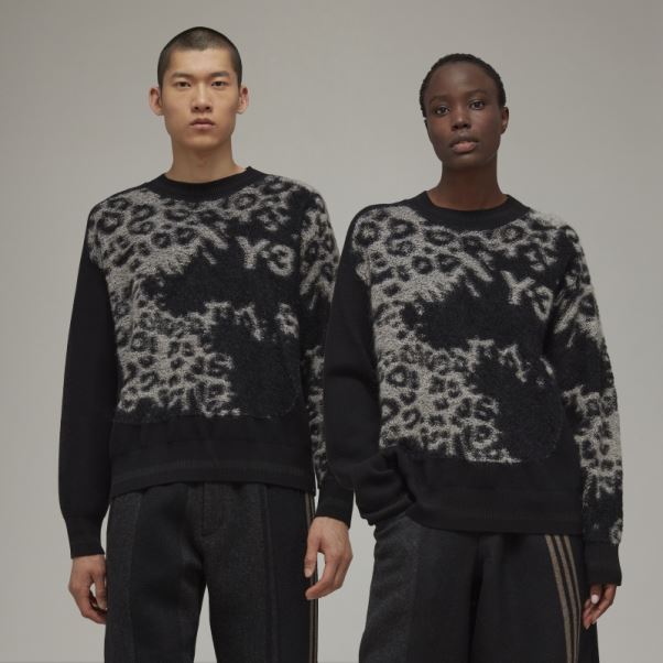 Adidas Pull Ras Du Cou En Maille Léopard Y-3