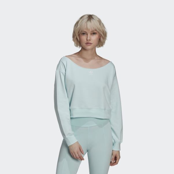 Sweat Ras Du Cou Slouchy Vert Menthe Adidas