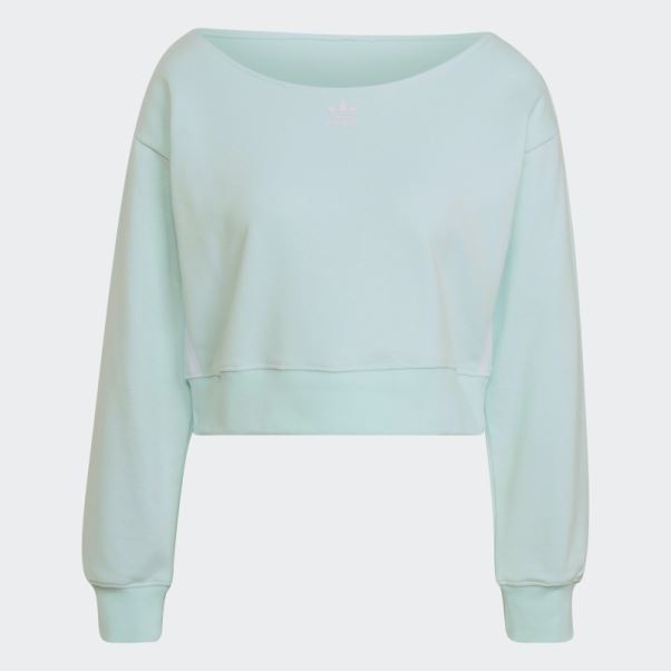 Sweat Ras Du Cou Slouchy Vert Menthe Adidas
