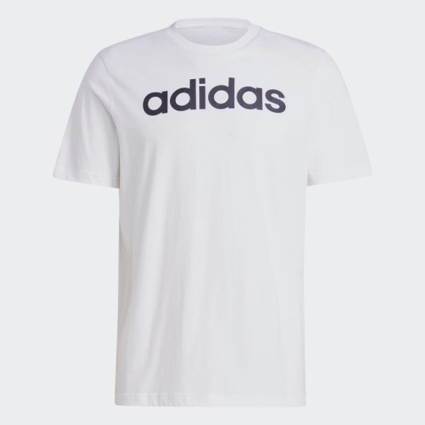 T-shirt Logo Brodé Linéaire Essentials En Jersey Simple Blanc Adidas