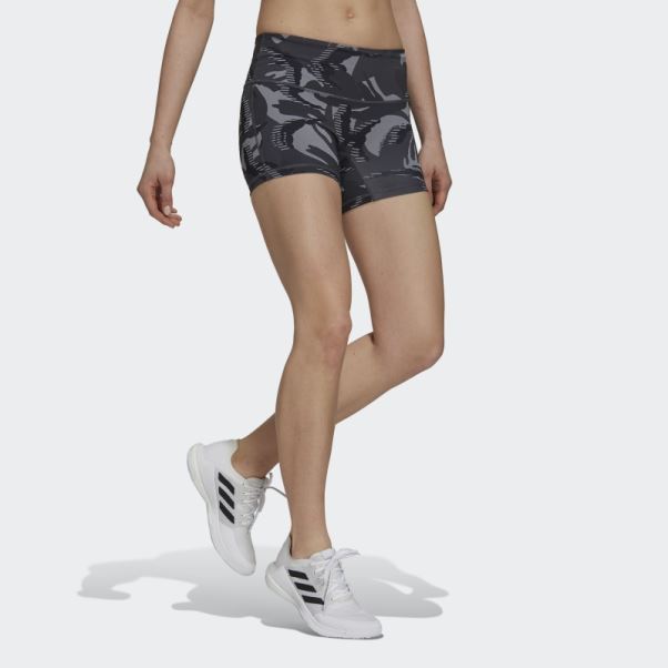 Collants Courts Camouflage Gris 4 Pouces Adidas