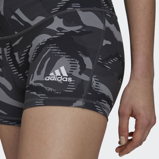 Collants Courts Camouflage Gris 4 Pouces Adidas