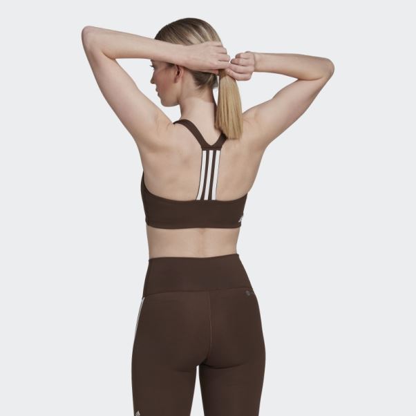 Soutien-gorge à Maintien Moyen Adidas Powerimpact Training Marron
