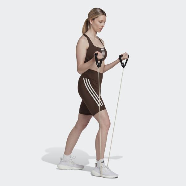 Soutien-gorge à Maintien Moyen Adidas Powerimpact Training Marron