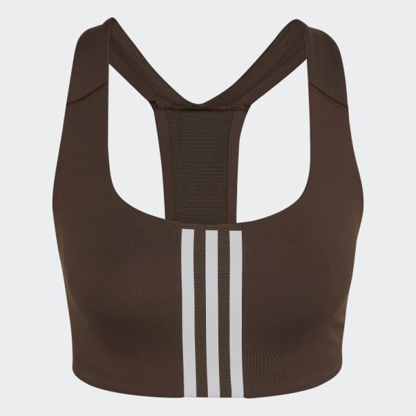 Soutien-gorge à Maintien Moyen Adidas Powerimpact Training Marron