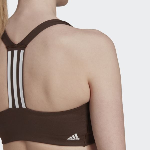 Soutien-gorge à Maintien Moyen Adidas Powerimpact Training Marron