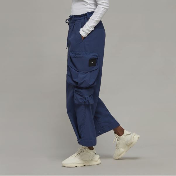 Adidas Y-3 Pantalon à Revers En Nylon Froissé