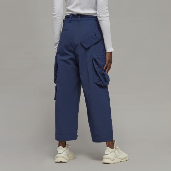Adidas Y-3 Pantalon à Revers En Nylon Froissé