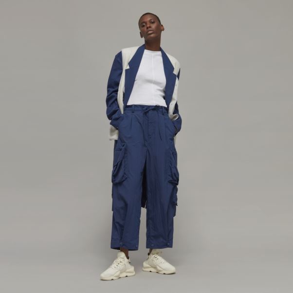 Adidas Y-3 Pantalon à Revers En Nylon Froissé