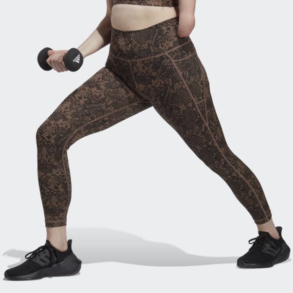 Legging 7/8 à Imprimé Animal Adidas Earth Optime Pocket Stash Training