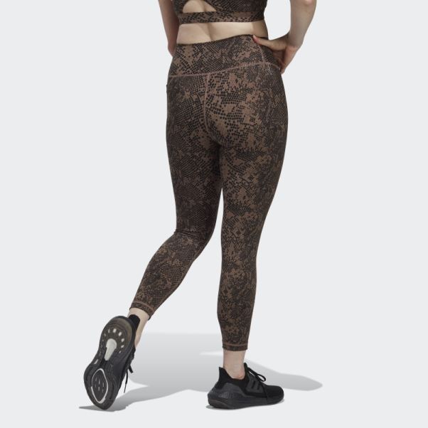 Legging 7/8 à Imprimé Animal Adidas Earth Optime Pocket Stash Training