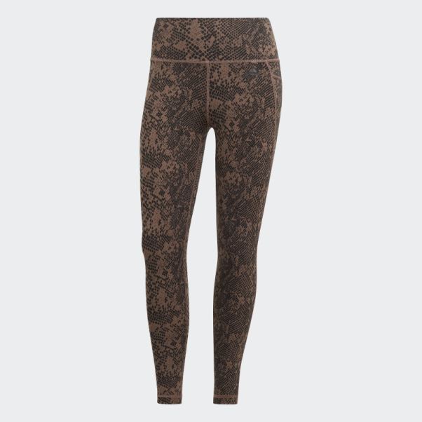 Legging 7/8 à Imprimé Animal Adidas Earth Optime Pocket Stash Training