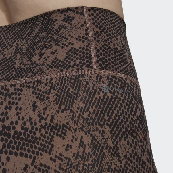 Legging 7/8 à Imprimé Animal Adidas Earth Optime Pocket Stash Training