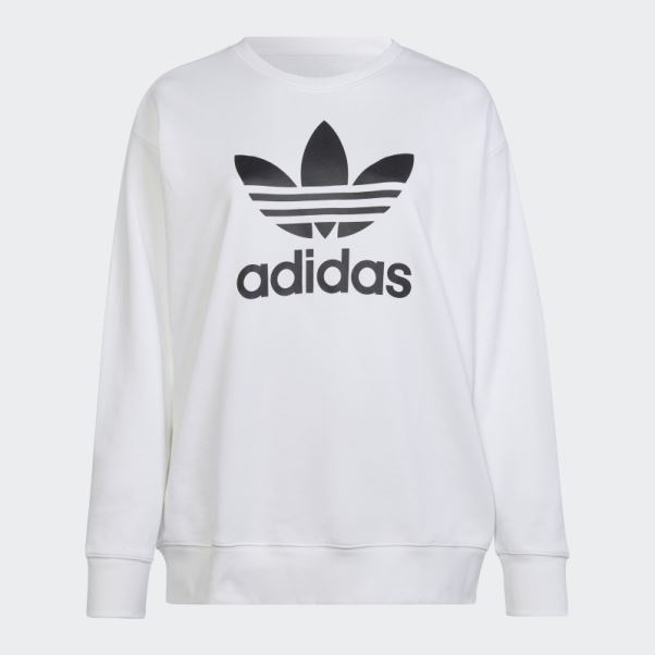 Sweat Ras Du Cou Trèfle (taille Plus) Adidas Blanc