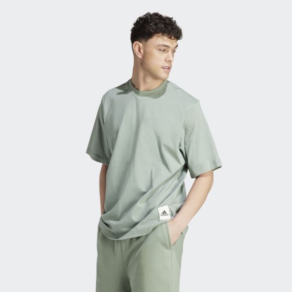 Adidas T-shirt Lounge Vert Argenté